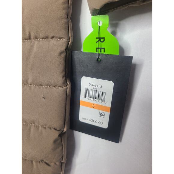 DKNY Jacket Womens Small Taupe Tan Full Zip Hooded Puffer Trench Coat NWT - Picture 9 of 13